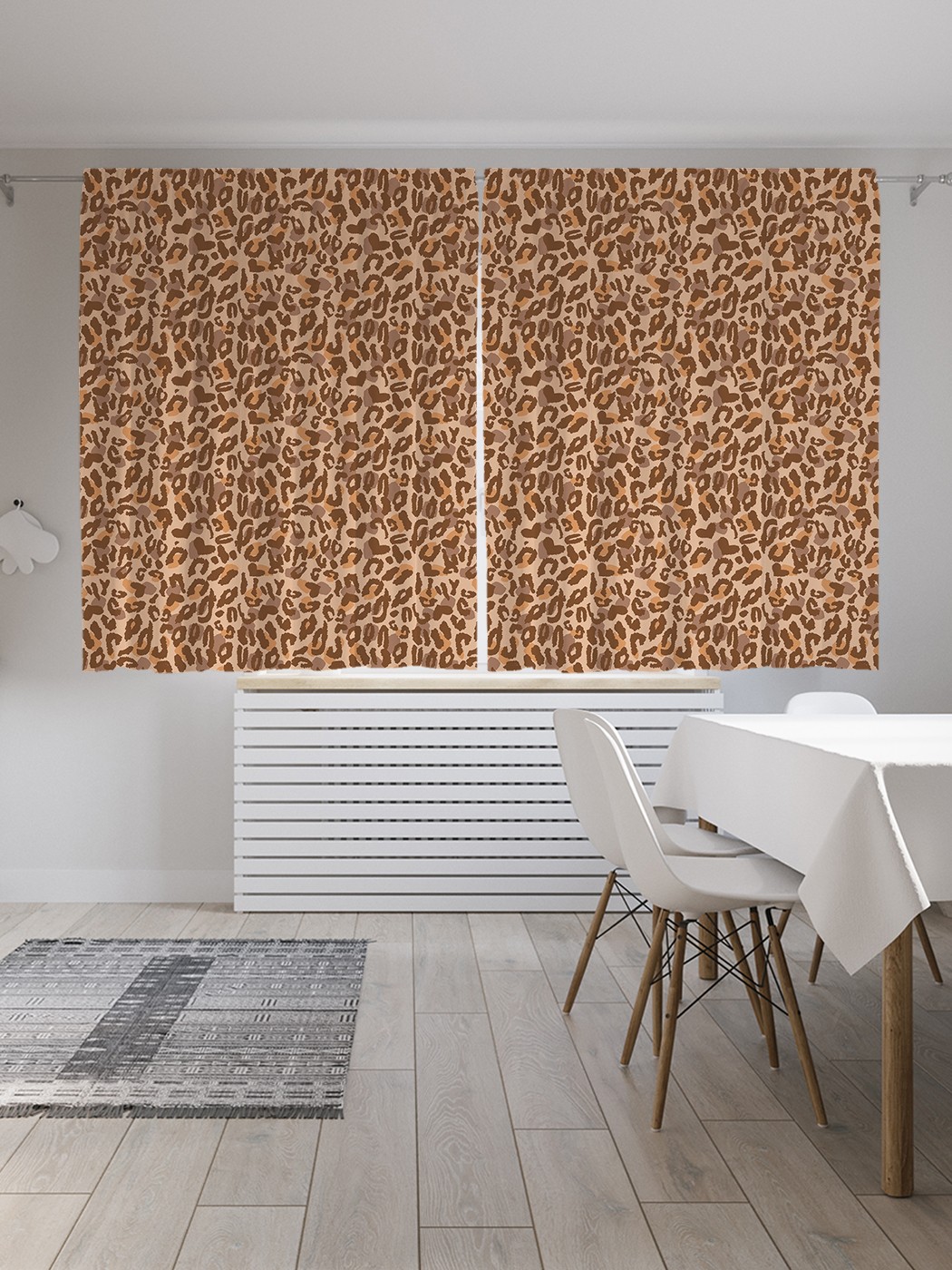 фото Классические шторы joyarty "леопардовая пятнистость", oxford delux, 2 полотна 145x180 см
