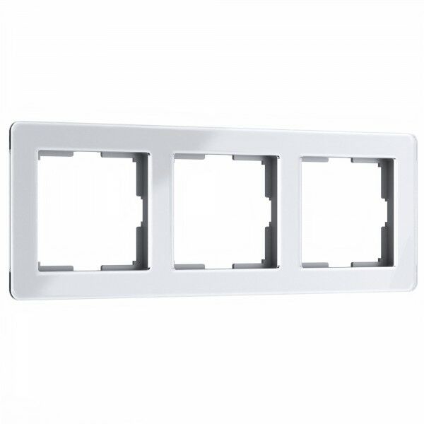 Рамка для розетки / выключателя на 3 поста Werkel Acrylic W0032701 белый из акрила накладка для розетки 2 2 поста цвет белый