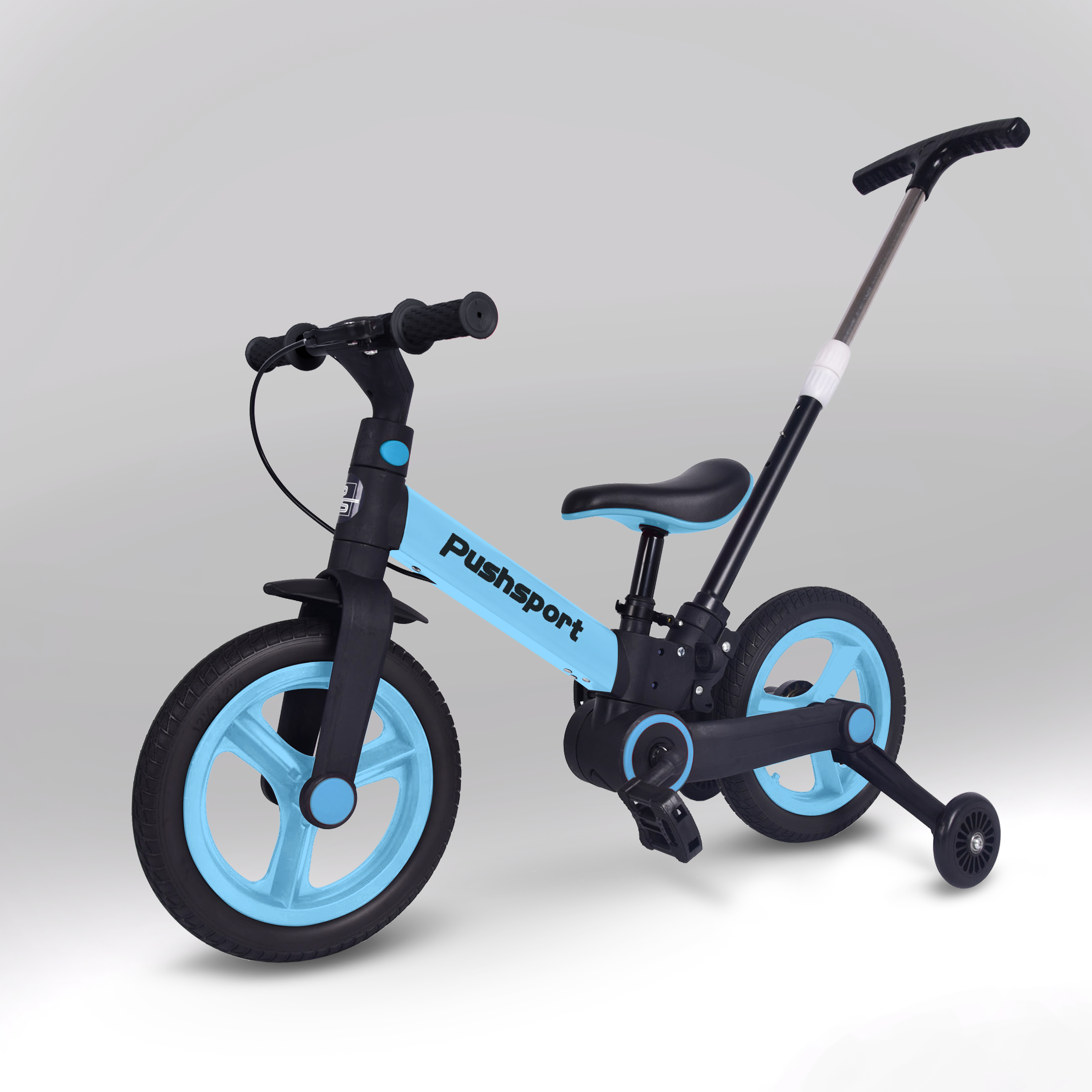 Детский двухколесный велосипед Pushsport голубой