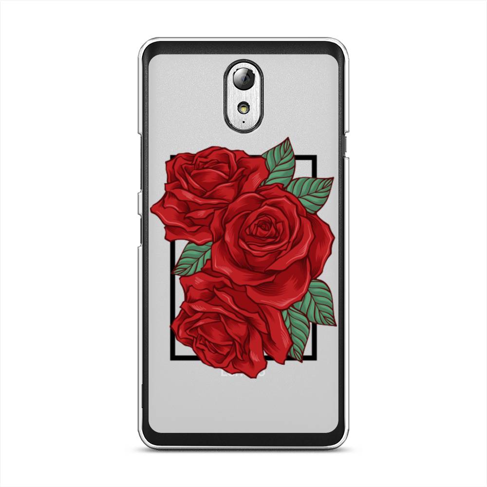 

Чехол на Lenovo Vibe P1m "Три алые розы", Красный, 111350-2