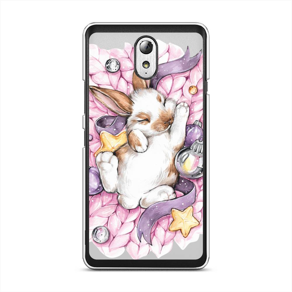 

Чехол на Lenovo Vibe P1m "Кролик спит", Розовый;белый, 111350-5