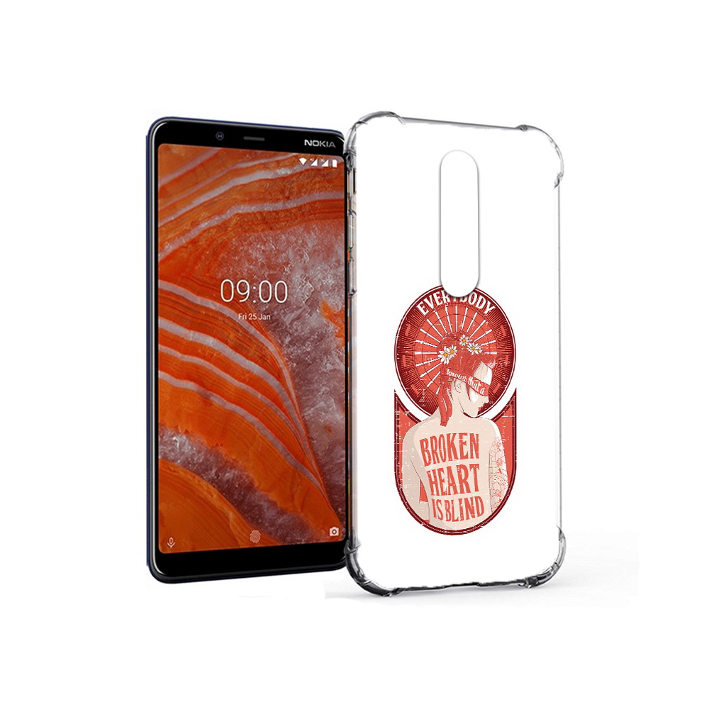 

Чехол MyPads Tocco для Nokia 3.1 Plus девушка разбитое сердце (PT121397.96.310), Прозрачный, Tocco