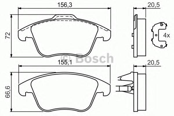 

Тормозные колодки Bosch передние дисковые 986494169