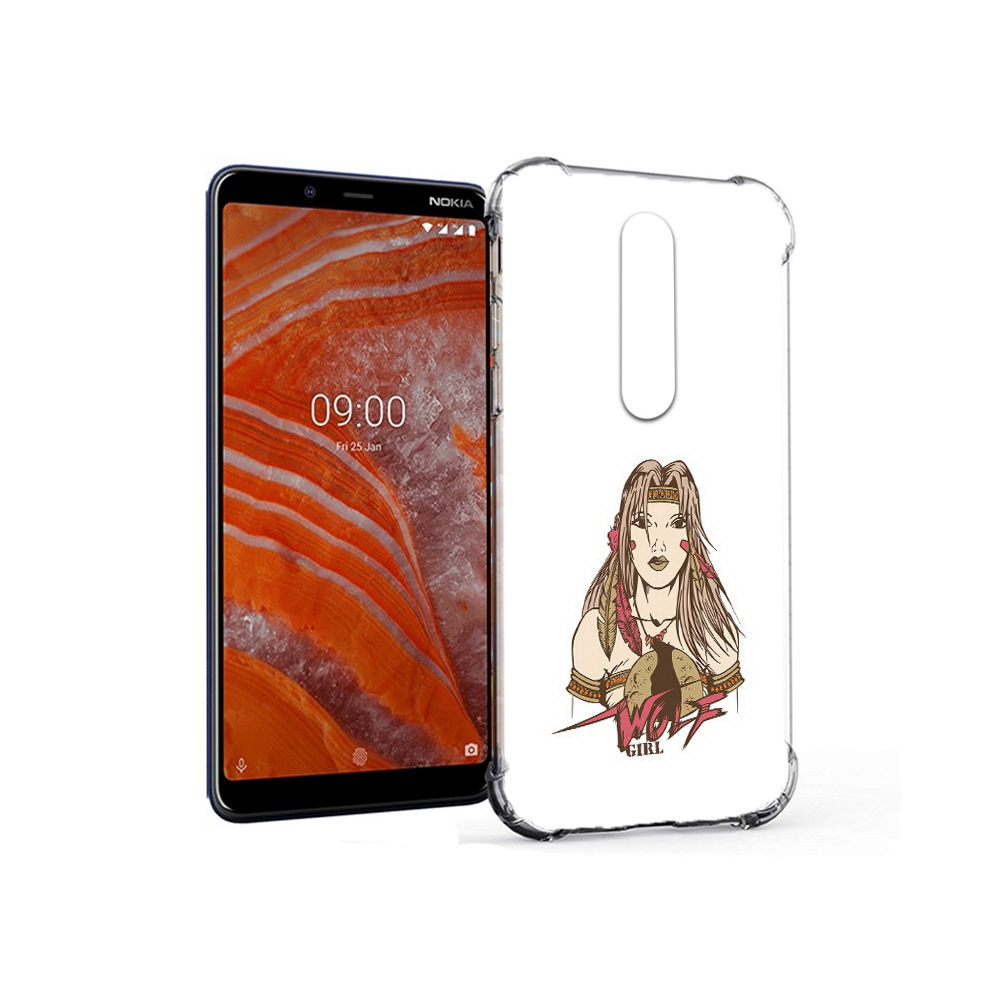

Чехол MyPads Tocco для Nokia 3.1 Plus девушка волк (PT121397.96.306), Прозрачный, Tocco