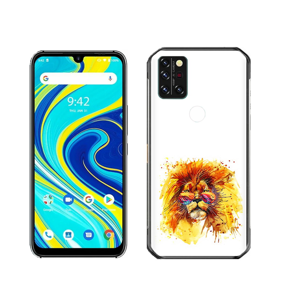 

Чехол MyPads Tocco для Umidigi A7 Pro лев в очках, Прозрачный, Tocco