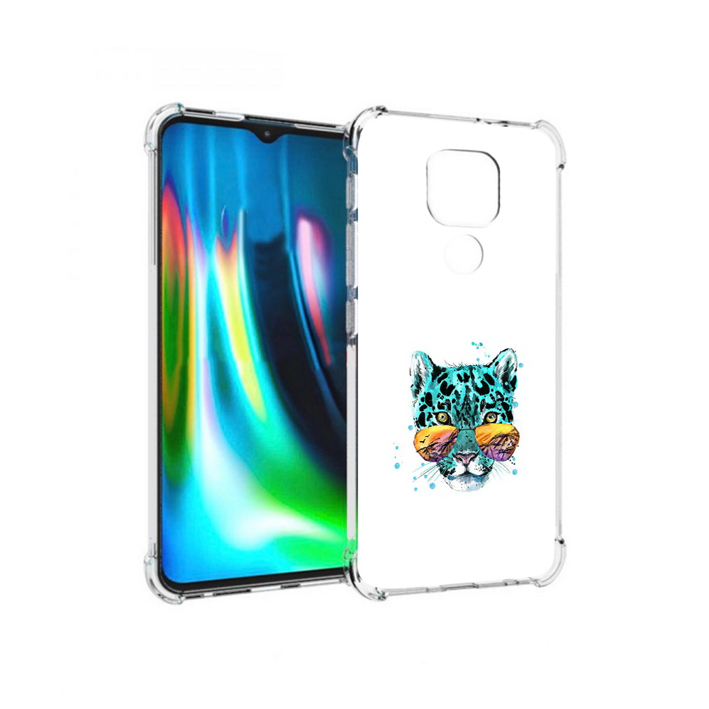 Чехол MyPads Tocco для Motorola Moto G9 Play голубой лео (PT227081.347.294)