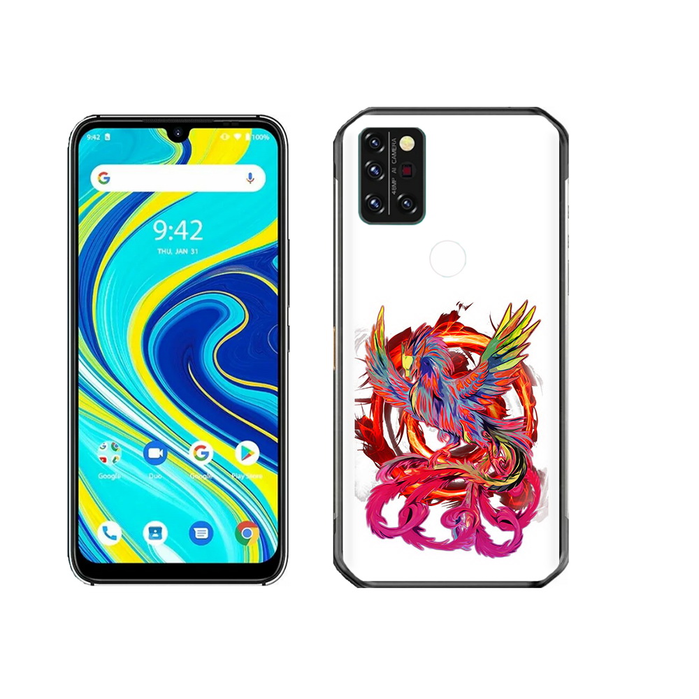 

Чехол MyPads Tocco для Umidigi A7 Pro красочный феникс, Прозрачный, Tocco