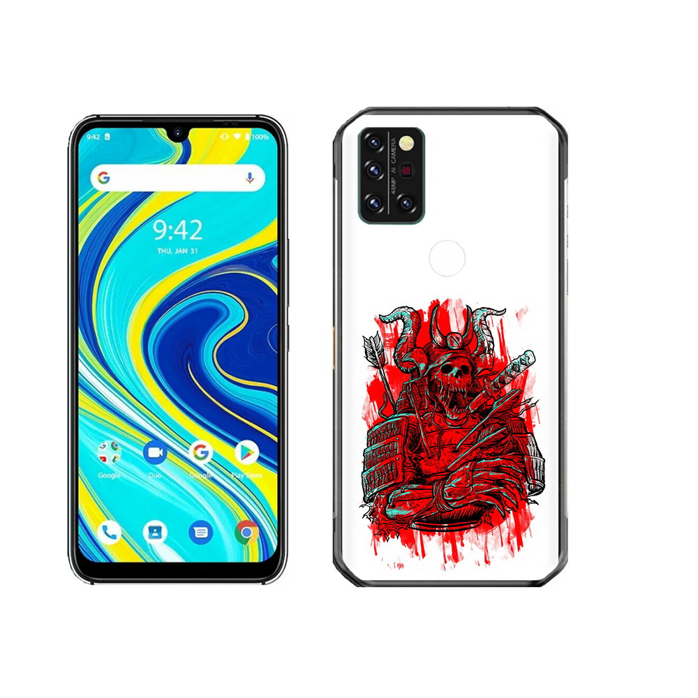 

Чехол MyPads Tocco для Umidigi A7 Pro красный скелет воин, Прозрачный, Tocco