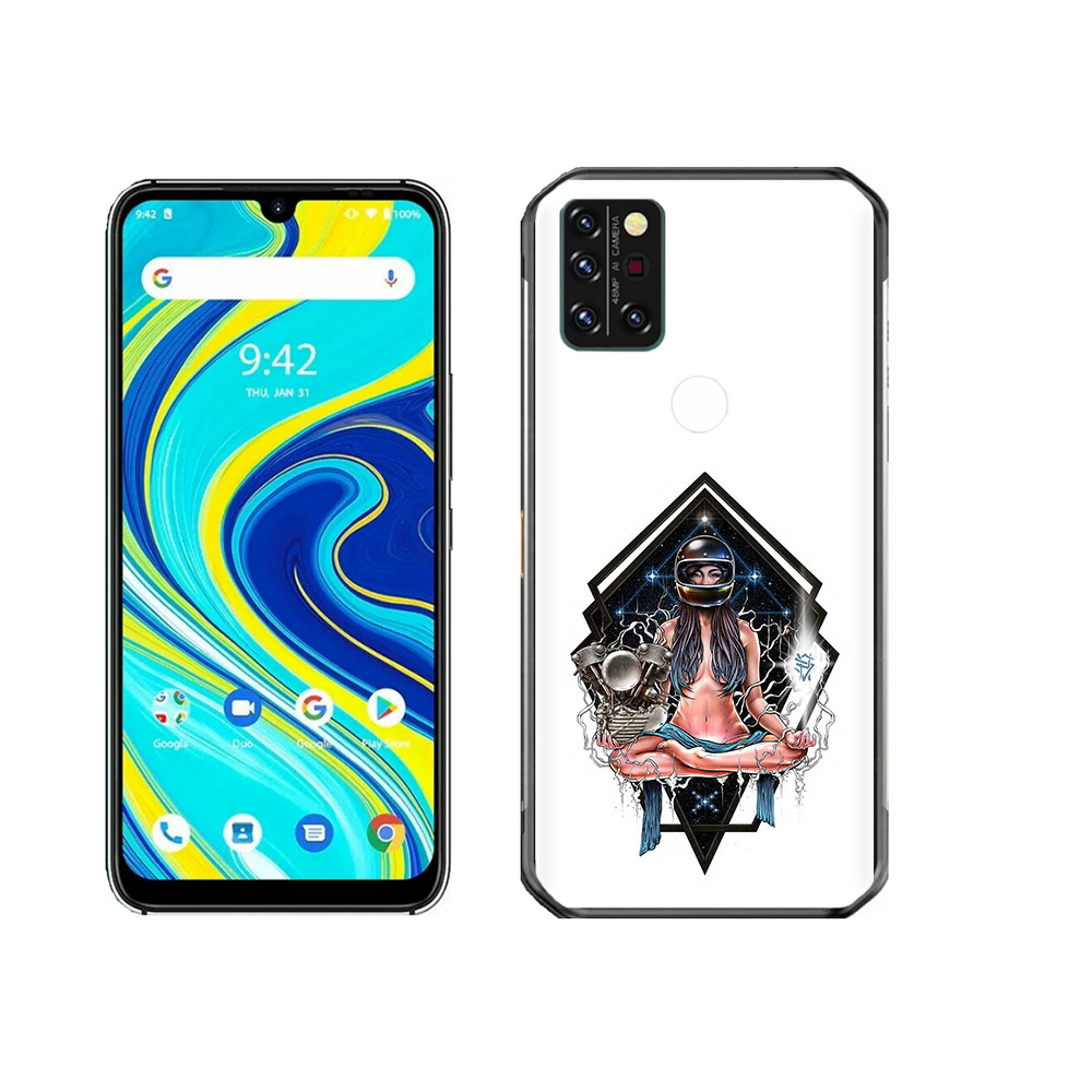 

Чехол MyPads Tocco для Umidigi A7 Pro красивая девушка в шлеме, Прозрачный, Tocco