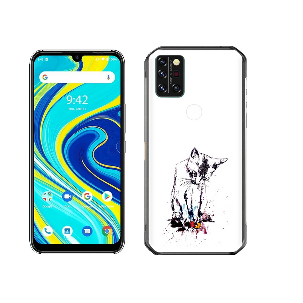 

Чехол MyPads Tocco для Umidigi A7 Pro кот и микки, Прозрачный, Tocco