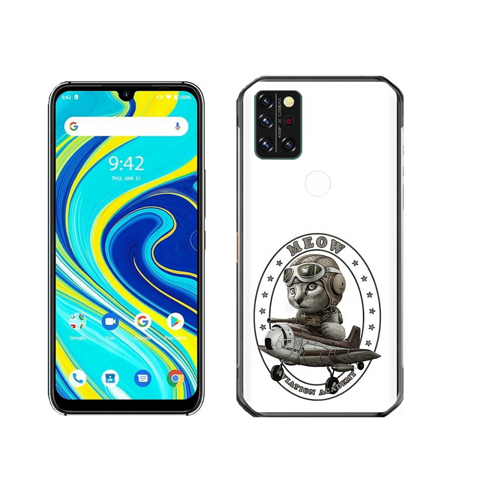 

Чехол MyPads Tocco для Umidigi A7 Pro кот в самолете, Прозрачный, Tocco