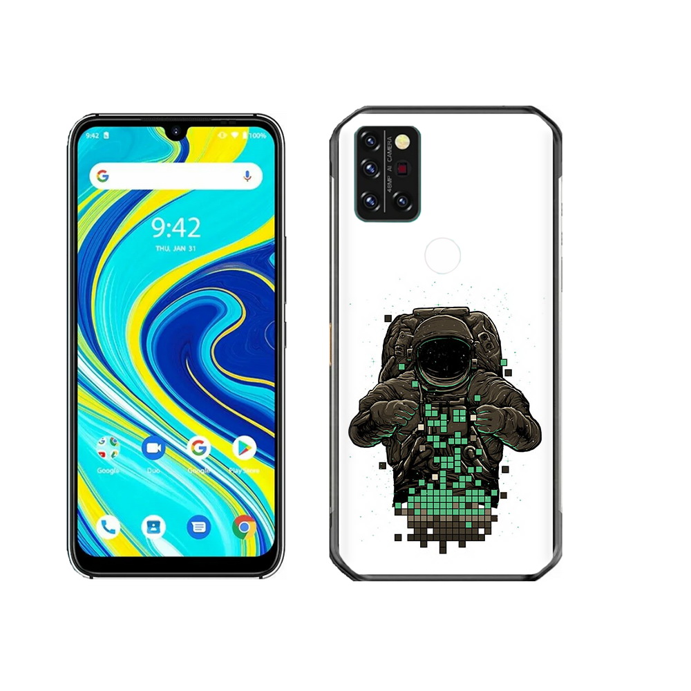 

Чехол MyPads Tocco для Umidigi A7 Pro космонавт с пикселями, Прозрачный, Tocco