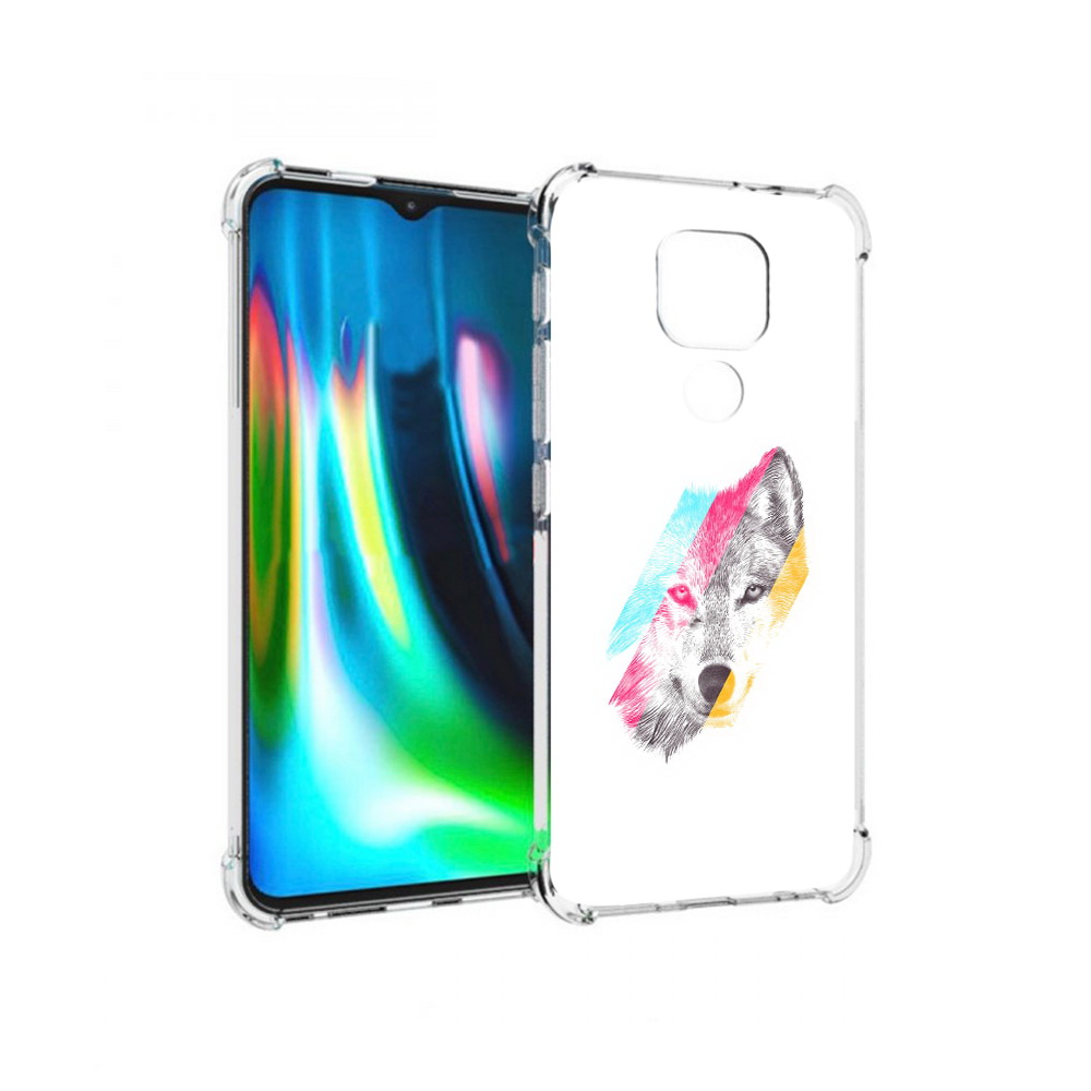 

Чехол MyPads Tocco для Motorola Moto G9 Play волк градиент (PT227081.347.268), Прозрачный, Tocco