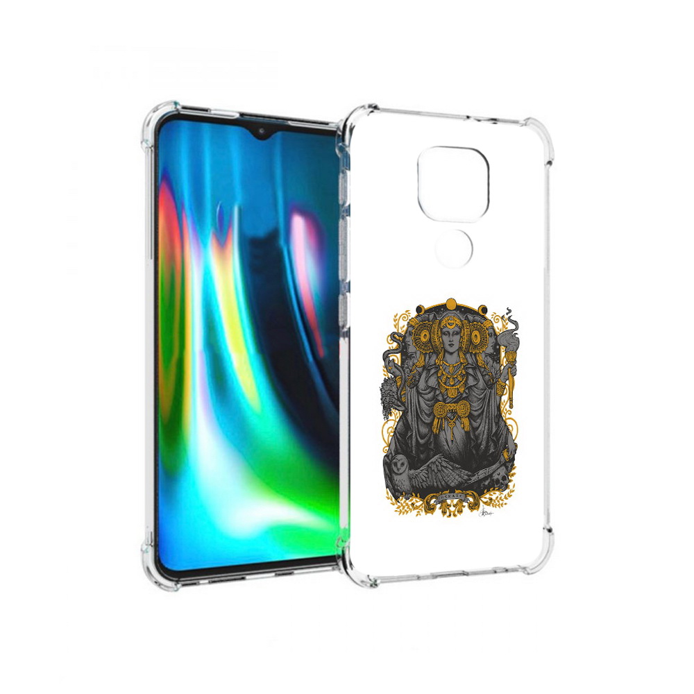 

Чехол MyPads Tocco для Motorola Moto G9 Play божество с золотыми элементами, Прозрачный, Tocco