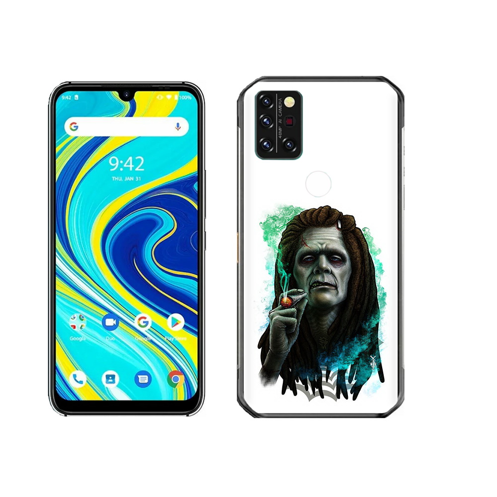 

Чехол MyPads Tocco для Umidigi A7 Pro зеленый мужчина с сигаретой, Прозрачный, Tocco