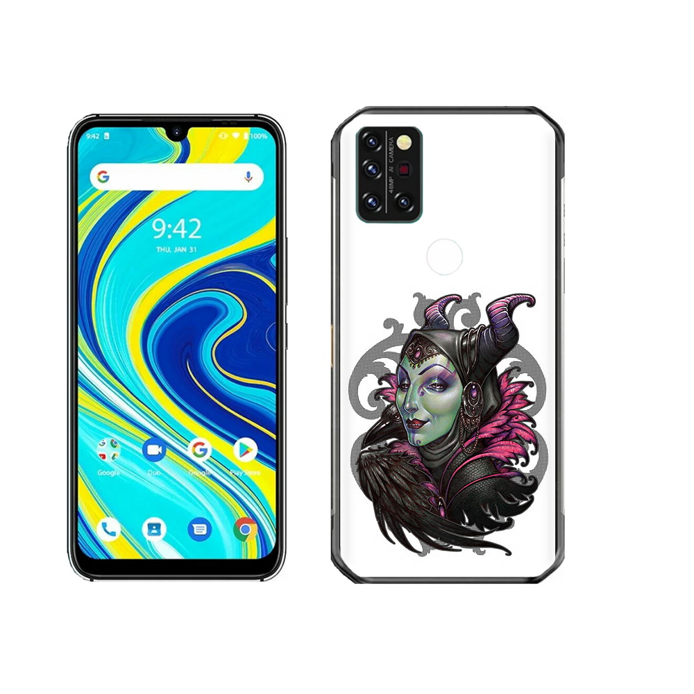 

Чехол MyPads Tocco для Umidigi A7 Pro зеленая девушка с вороном, Прозрачный, Tocco