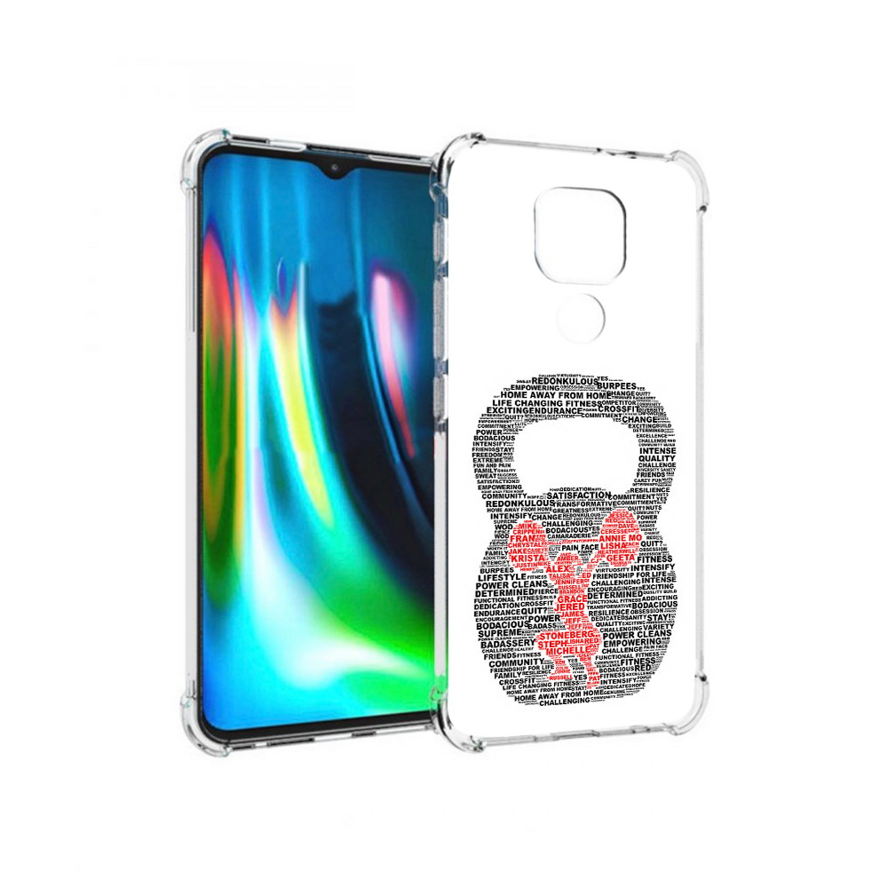 

Чехол MyPads Tocco для Motorola Moto G9 Play бодибилдинг гиря из слов (PT227081.347.232), Прозрачный, Tocco