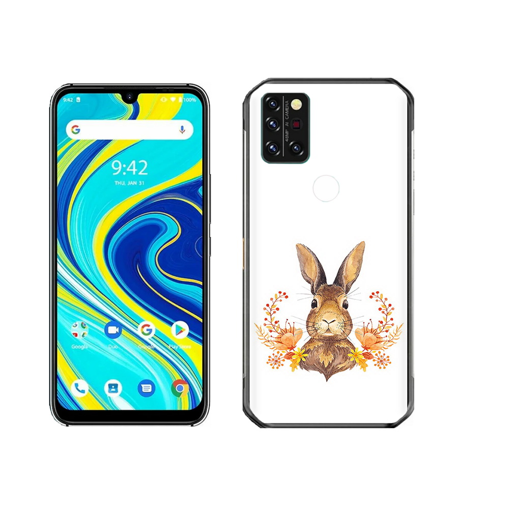 

Чехол MyPads Tocco для Umidigi A7 Pro зайка в цветах, Прозрачный, Tocco