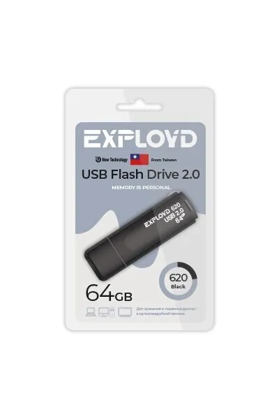 

Флешка EXPLOYD 620 64 ГБ черный (EX-64GB-620-Black), 620