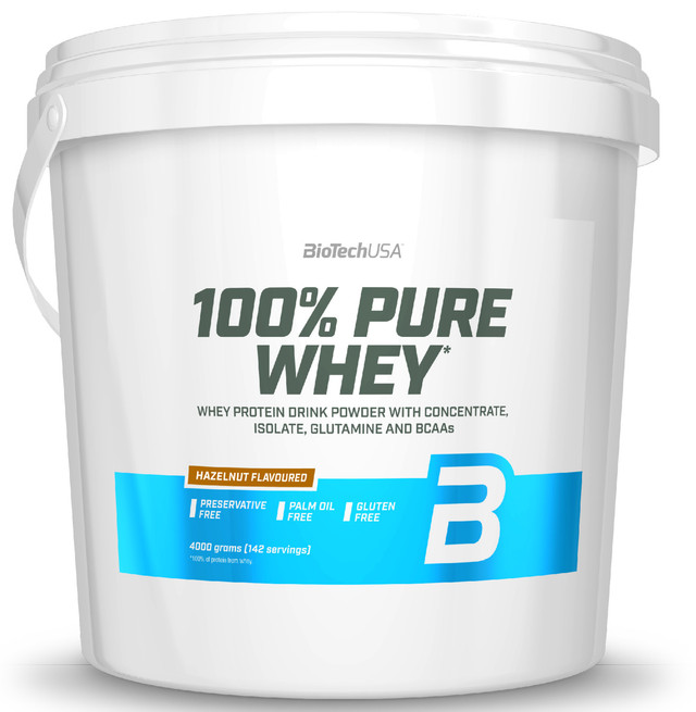 Протеин BioTechUSA 100% Pure Whey 4000 г, фундук