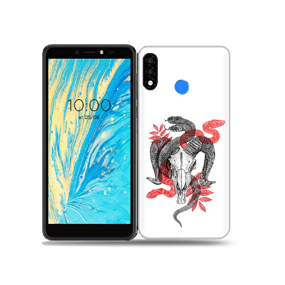 

Чехол MyPads Tocco для BQ 5740G Spring змея в черепе рисунок, Прозрачный, Tocco