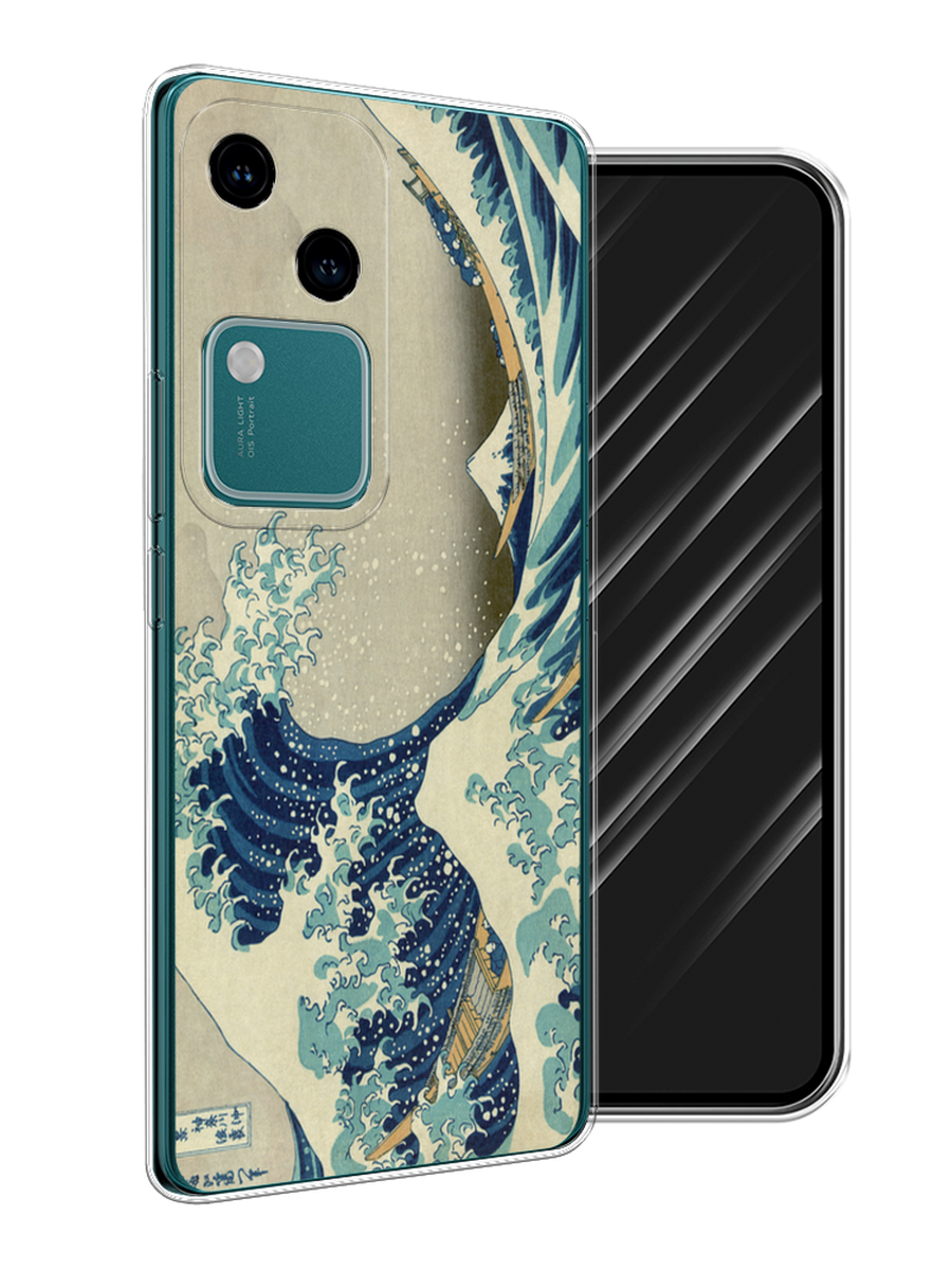 

Чехол Awog на Vivo V30/S18 "Большая волна в Канагаве", Серый;синий;голубой, 2610150-1