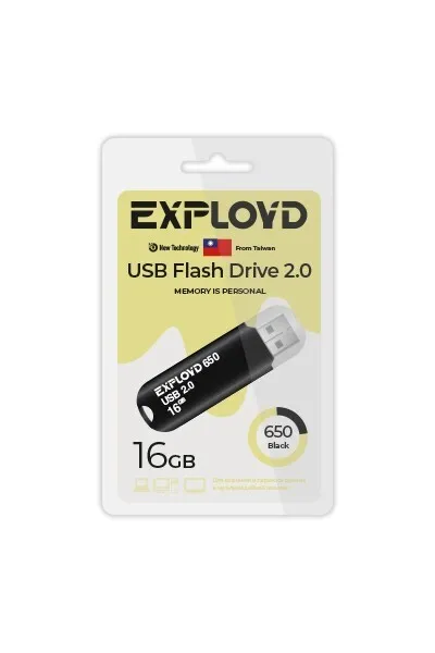 

Флешка EXPLOYD 650 16 ГБ черный (EX-16GB-650-Black), 650