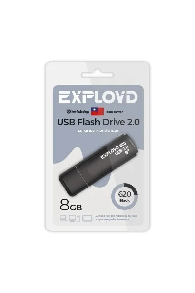 

Флешка EXPLOYD 620 8 ГБ черный (EX-8GB-620-Black), 620