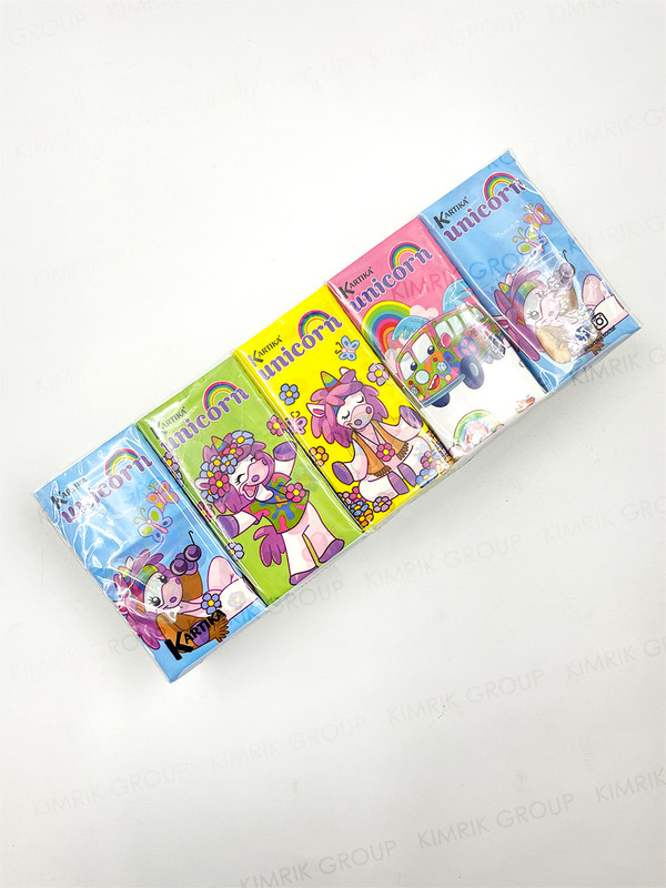 Бумажные платочки World Cart Единорог 4 слоя 10 пачек 9 листов 21х21 см kartika платочки носовые бумажные авокадо 54