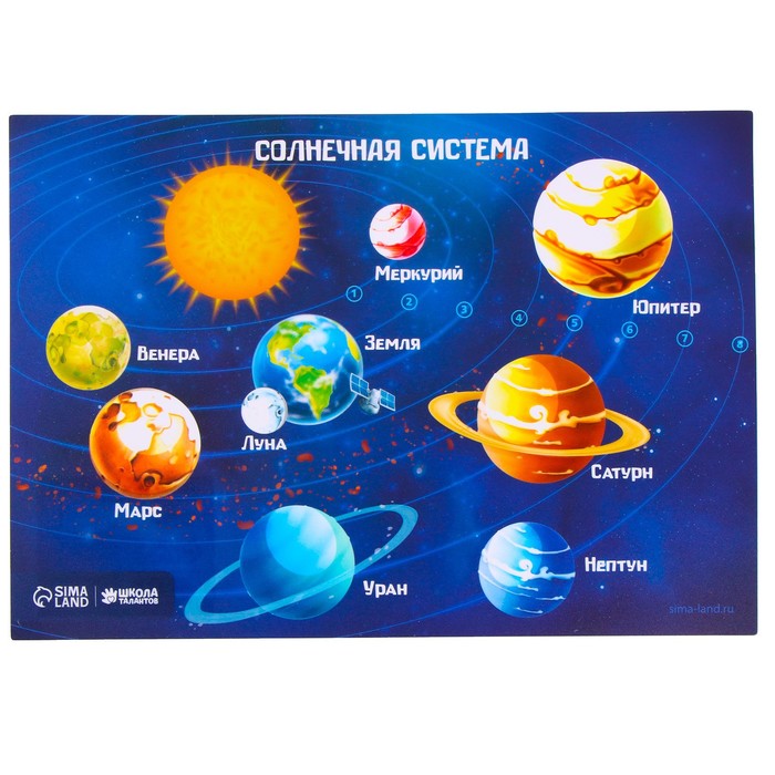 

Коврик для лепки «Солнечная система», формат A5, (3шт.), Разноцветный