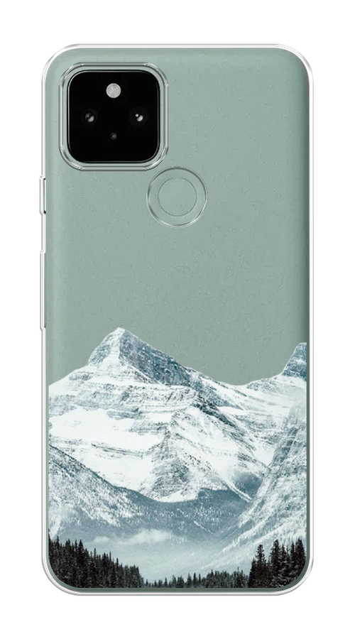 

Чехол на Google Pixel 5A "Горы арт 1", Белый;зеленый, 271050-2