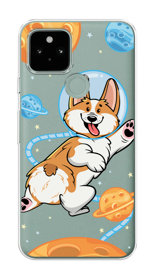 

Чехол на Google Pixel 5A "Корги-космонавт", Голубой;бежевый;белый, 271050-1