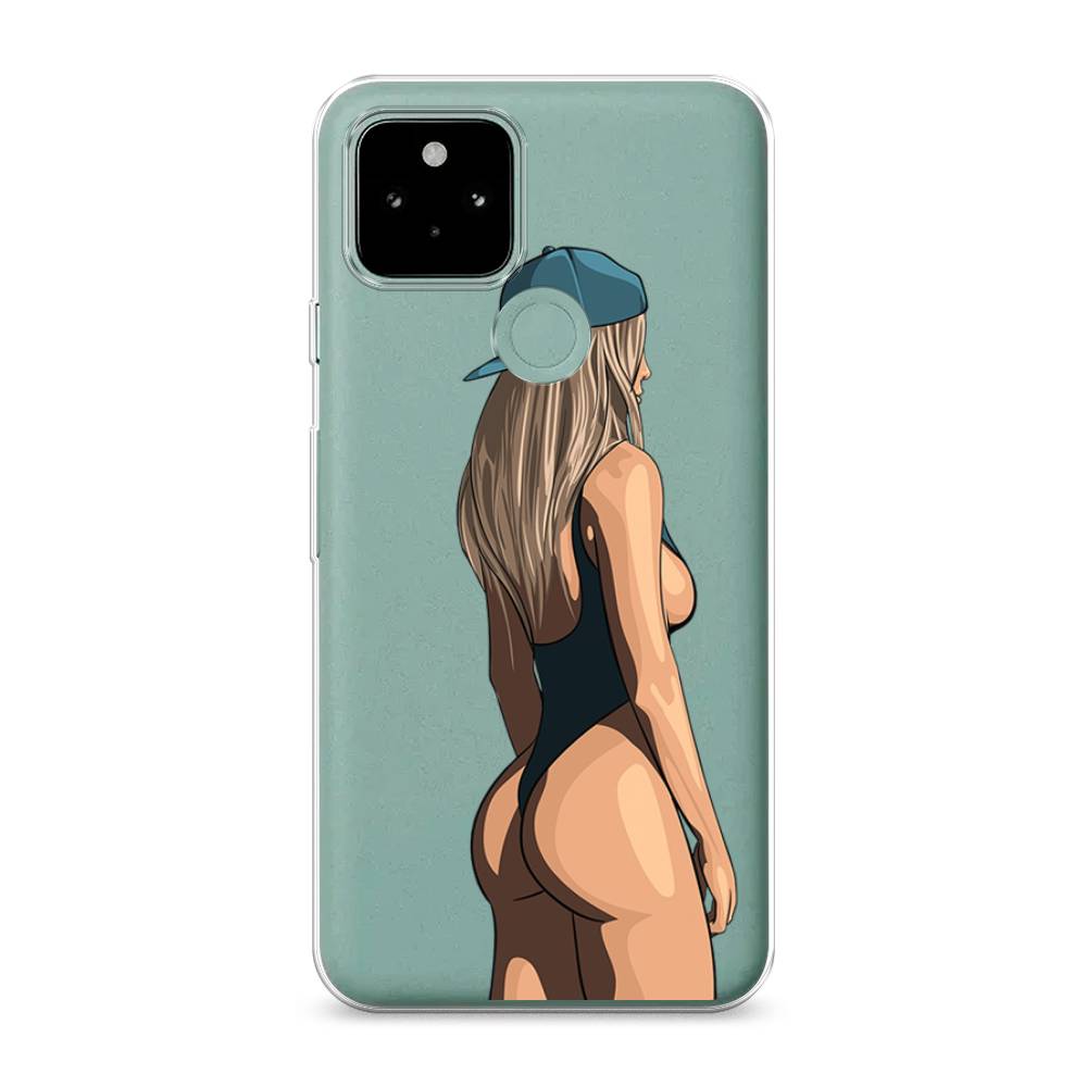 

Чехол для Google Pixel 5A "Девушка в черном купальнике", Зеленый;бежевый;черный, 271050-6