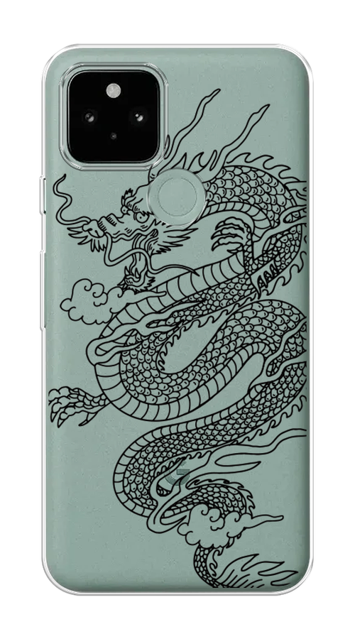 

Чехол на Google Pixel 5A "Большой китайский дракон", Черный;серый, 271050-1