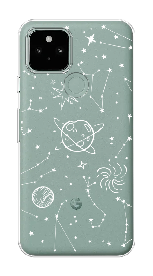 

Чехол на Google Pixel 5A "Планеты в космосе", Белый, 271050-2