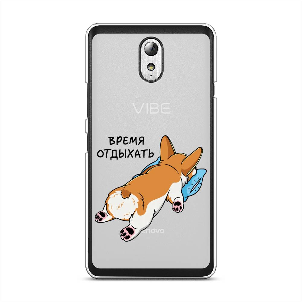 

Чехол на Lenovo Vibe P1m "Корги отдыхает", Черный;коричневый;голубой, 111350-1