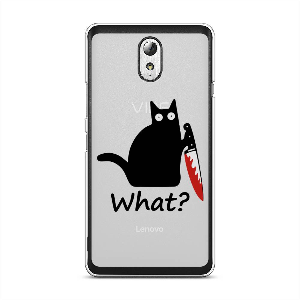 

Чехол на Lenovo Vibe P1m "Котик с ножом", Черный;красный, 111350-6