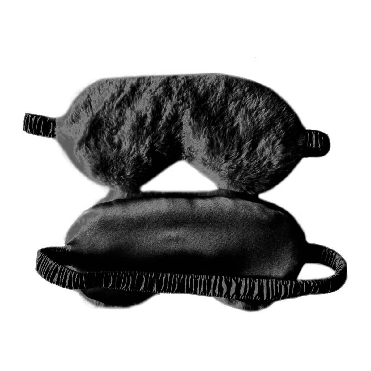 фото Маска феникс-презент для сна, пушистая, черная, 1 шт.