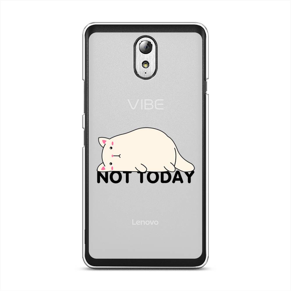 

Чехол на Lenovo Vibe P1m "Cat not today", Белый;розовый;черный, 111350-1