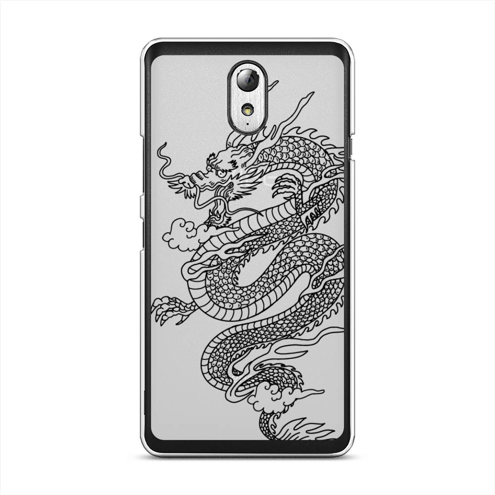 

Чехол на Lenovo Vibe P1m "Большой китайский дракон", Черный;серый, 111350-1