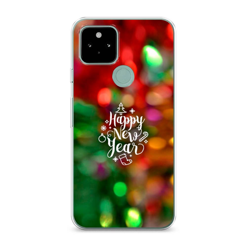 

Чехол для Google Pixel 5A "Новый Год на елке", Зеленый;красный;желтый, 271050-5