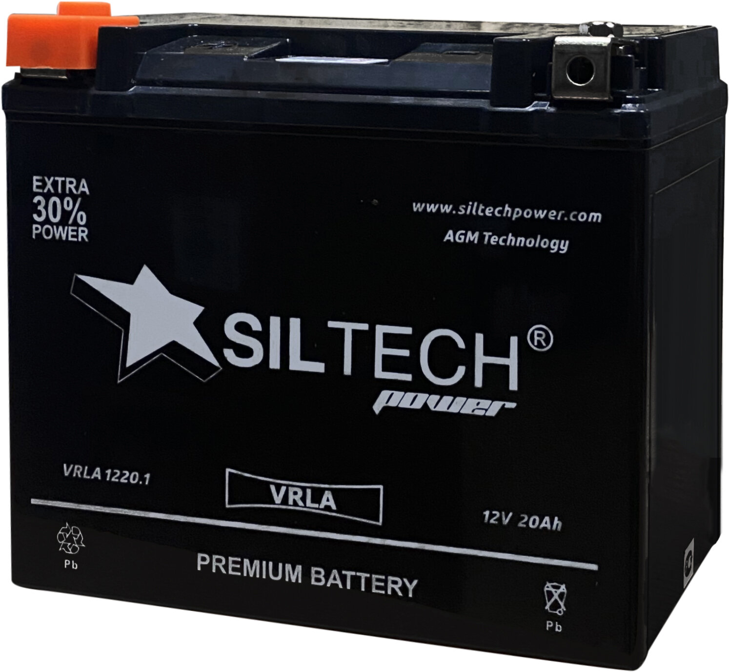Аккумулятор SILTECH VRLA 1220.1 (YTХ20-BS) 20 Ач 270 А прямая полярность