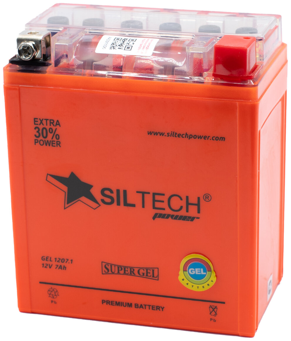 Аккумулятор SILTECH GEL 1207.1 (YTX7L-BS) 7 Ач 100 А обратная полярность