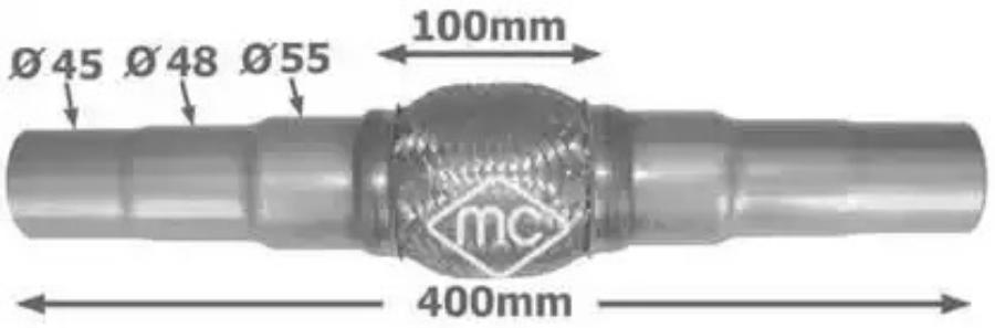 

Гофра Глушителя Универсальная L=400Mm(Гофра 100Mm) / D=45/48/55Mm