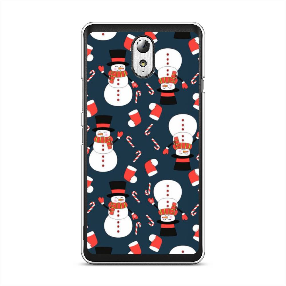 

Чехол на Lenovo Vibe P1m "Синие снеговики", Синий;белый;красный, 111350-5
