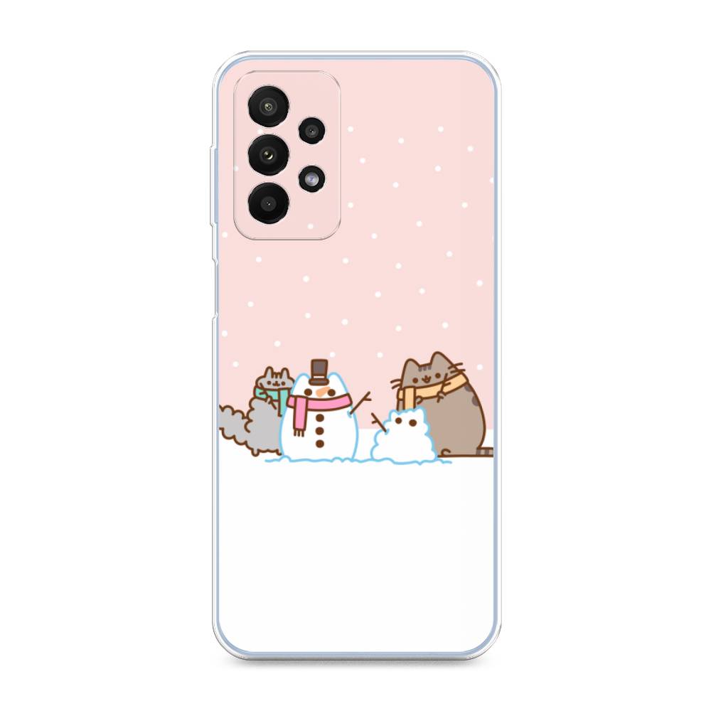 

Чехол для Samsung Galaxy A23 "Котики в снегу", Розовый;белый;серый, 2105050-5