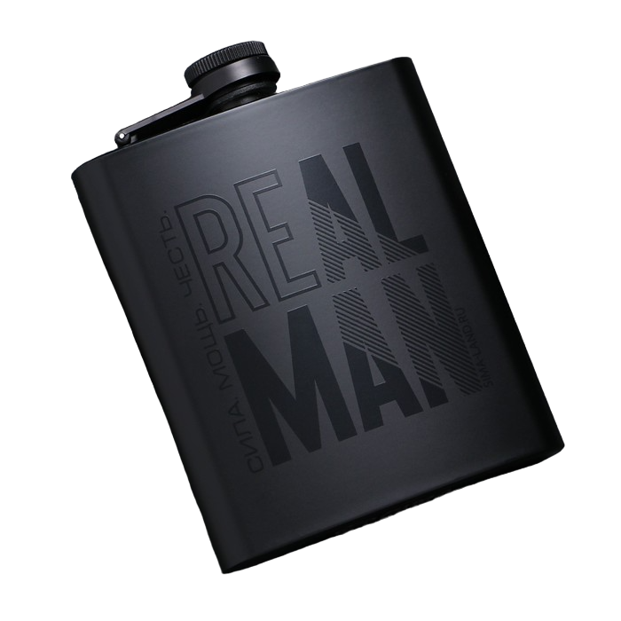 

Фляжка Mode Forrest "Real man" 6948840 210мл, черный, "Real man"