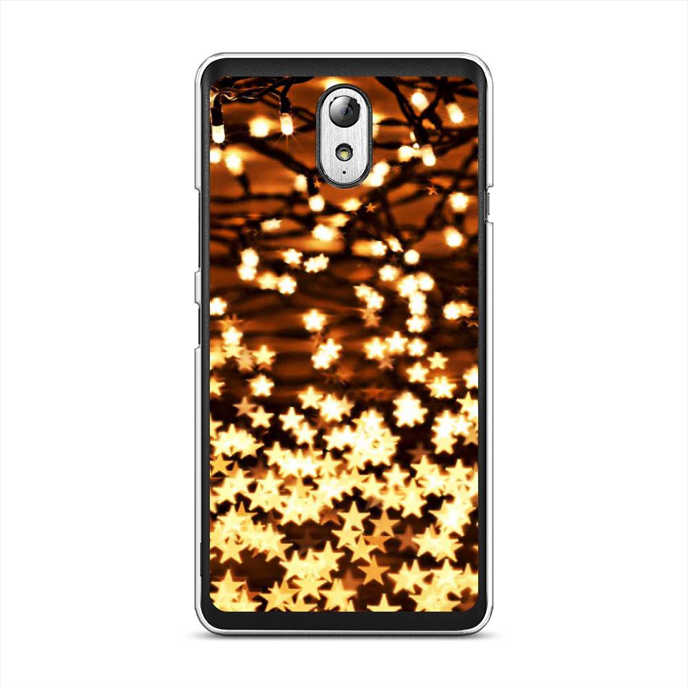 

Чехол на Lenovo Vibe P1m "Новогодняя гирлянда", Золотистый, 111350-5