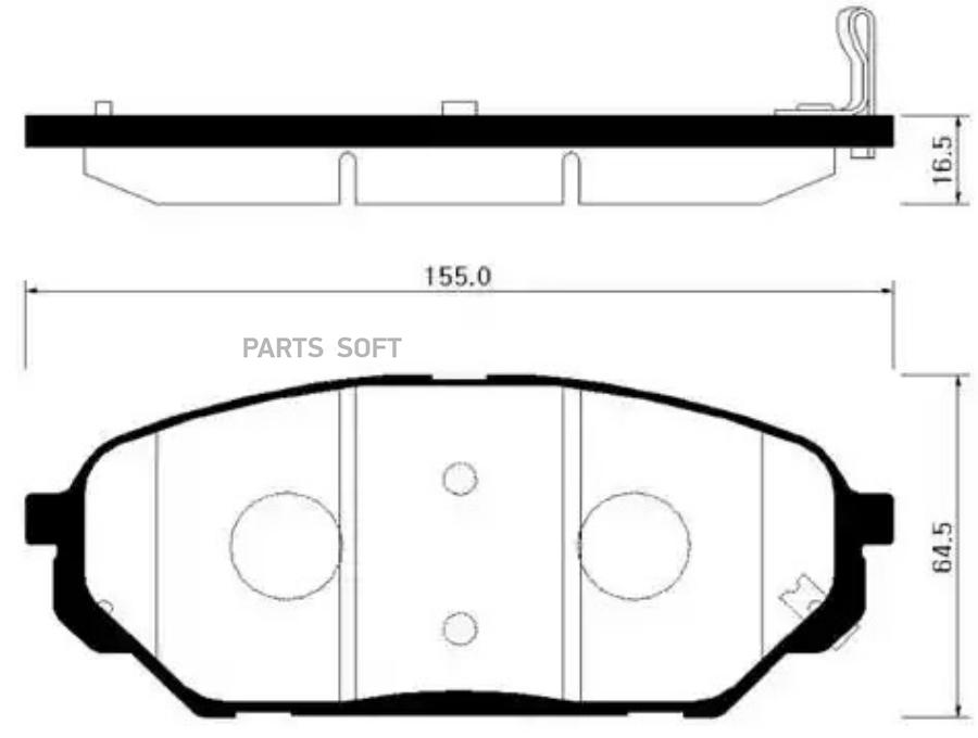 

Колодки тормозные дисковые передн HYUNDAI: VERACRUZ 07-09 IX55 07- 1шт HSB HP0039