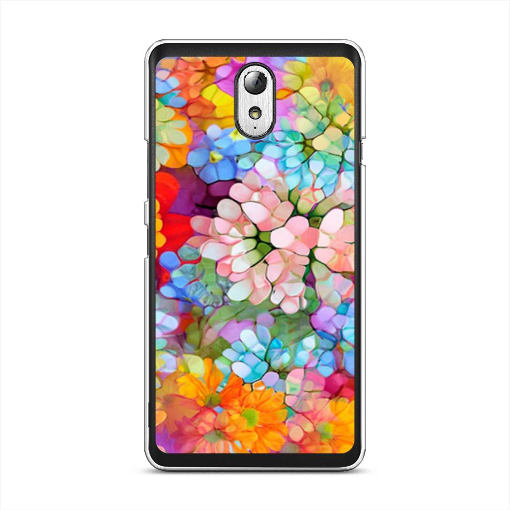 

Чехол на Lenovo Vibe P1m "Цветы витраж", Оранжевый;розовый;голубой, 111350-3